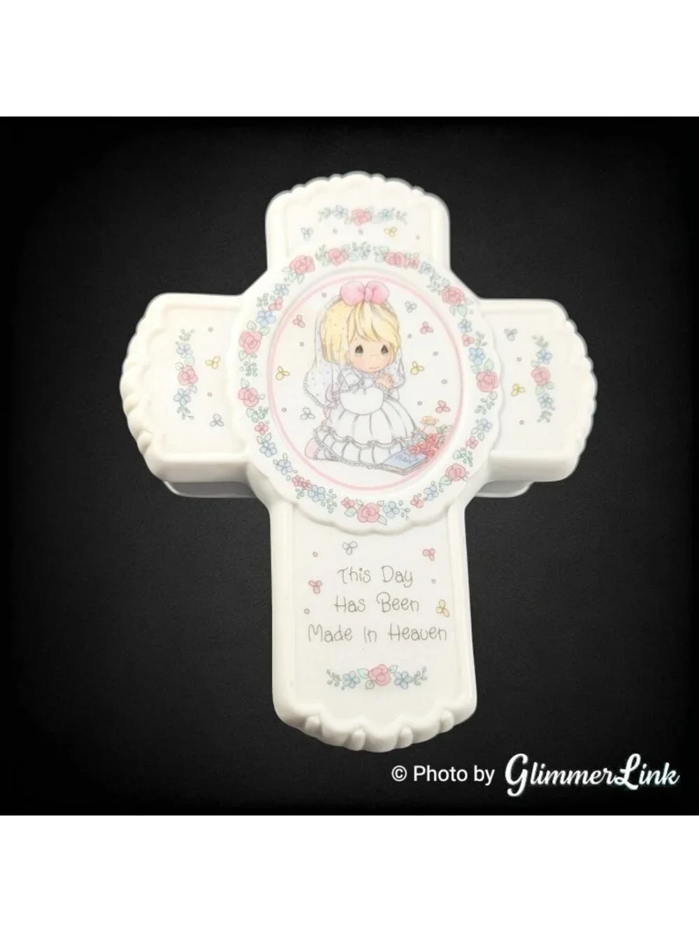 Vintage Precious Moments Cross Trinket Box This Day Has Been Made in Heaven